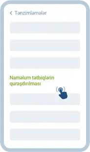Android ayarlarında Unknown Sources aktivləşdirmə — APK quraşdırma icazəsi